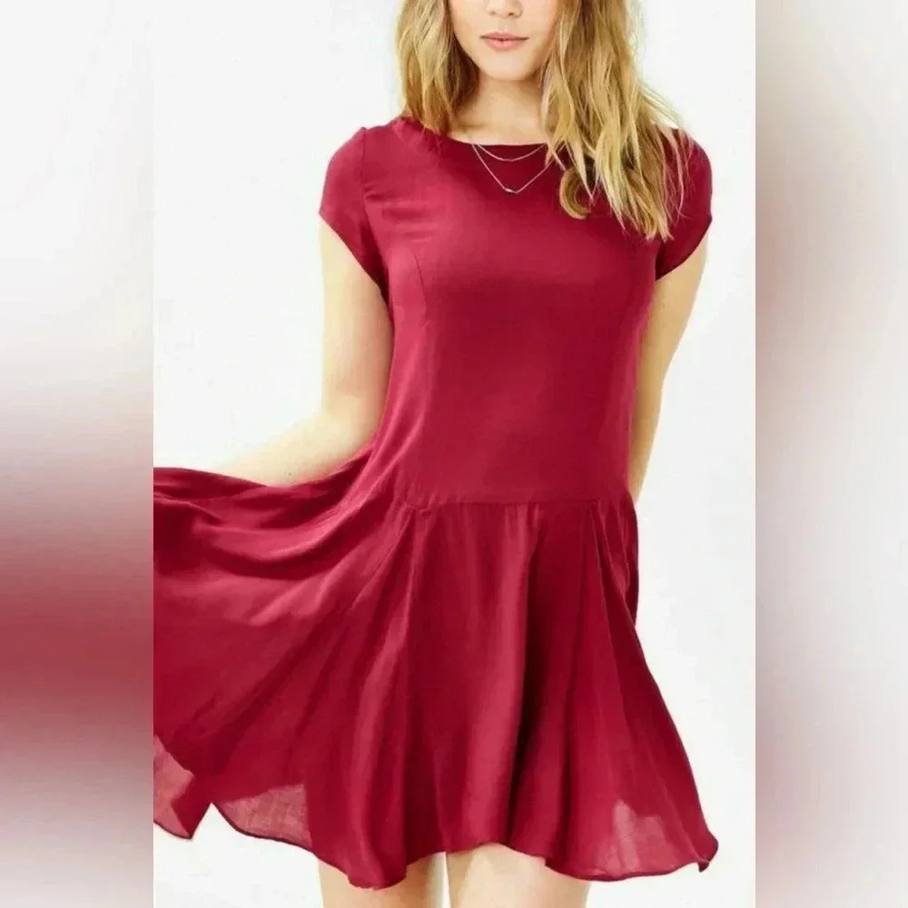 Urban Outfitters Trapeze Dress Maroon Women’s Small